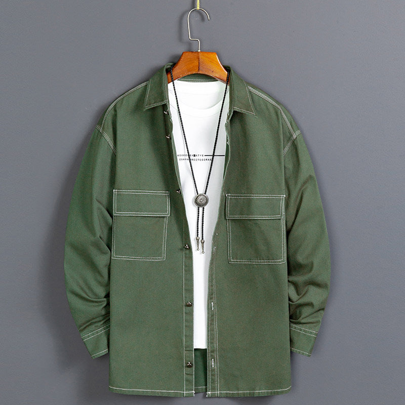 Vīriešu jauns, moderns kokvilnas krekls ar garām piedurknēm