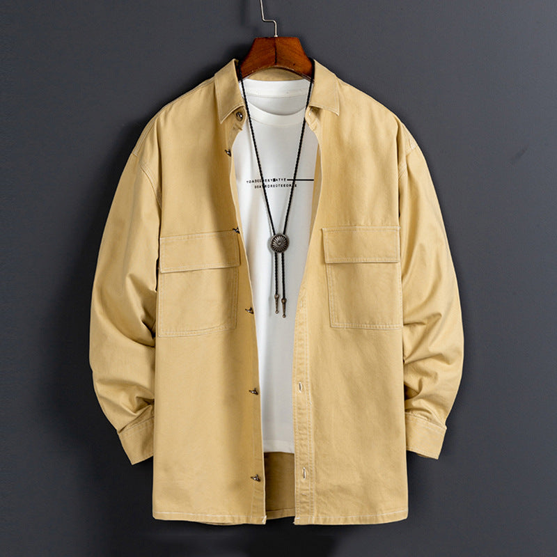 Vīriešu jauns, moderns kokvilnas krekls ar garām piedurknēm