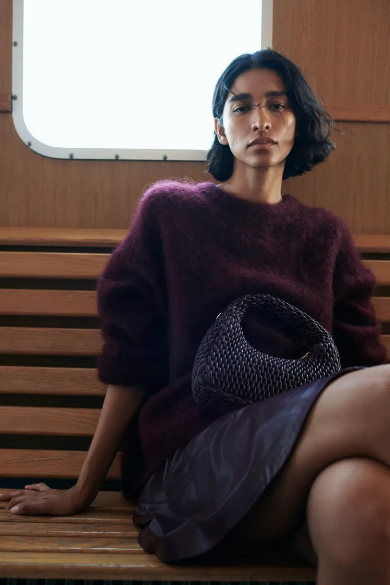 Apaļa kakla izgriezuma vienkrāsains flīsa džemperis