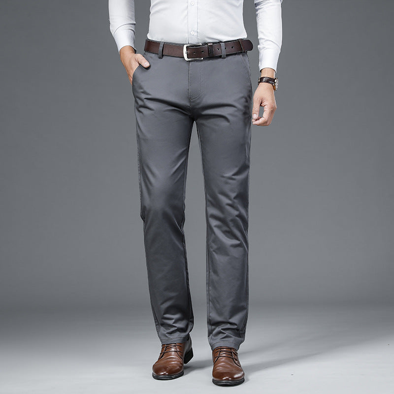 Vīriešu taisnas ikdienas bikses ar augstu jostasvietu