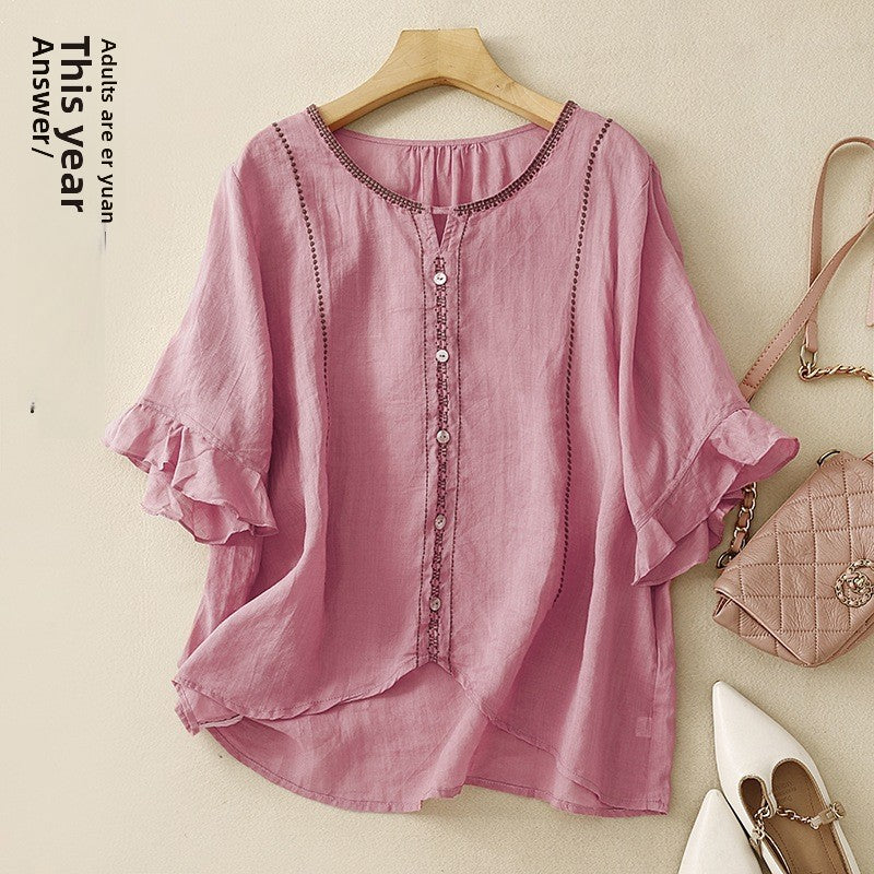 Māksliniecisks retro stila krekls ar puspiedurknēm