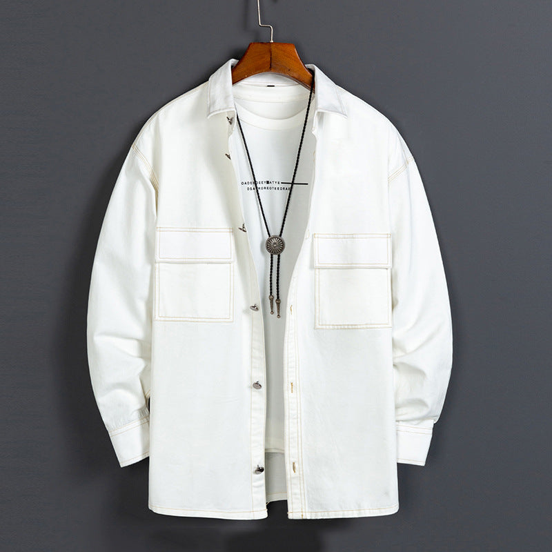 Vīriešu jauns, moderns kokvilnas krekls ar garām piedurknēm