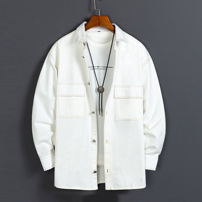 Vīriešu jauns, moderns kokvilnas krekls ar garām piedurknēm