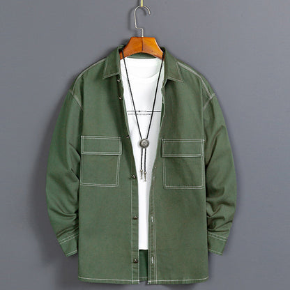 Vīriešu jauns, moderns kokvilnas krekls ar garām piedurknēm