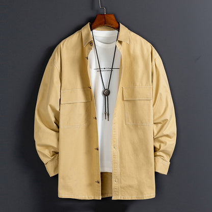 Vīriešu jauns, moderns kokvilnas krekls ar garām piedurknēm