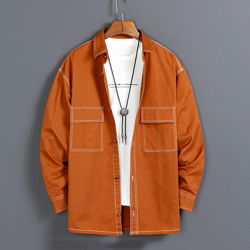 Vīriešu jauns, moderns kokvilnas krekls ar garām piedurknēm