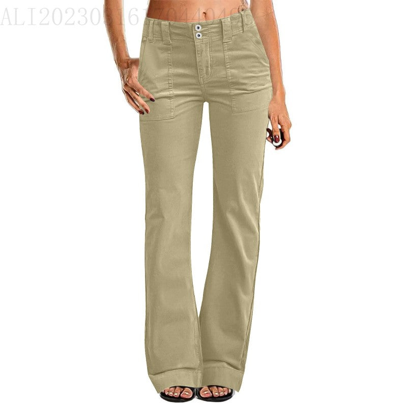 Sieviešu brīvas, taisnas fitnesa bikses 