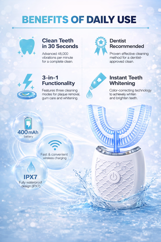 U-veida elektriskā zobu birste