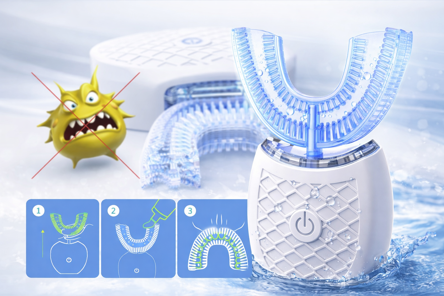 U-veida elektriskā zobu birste